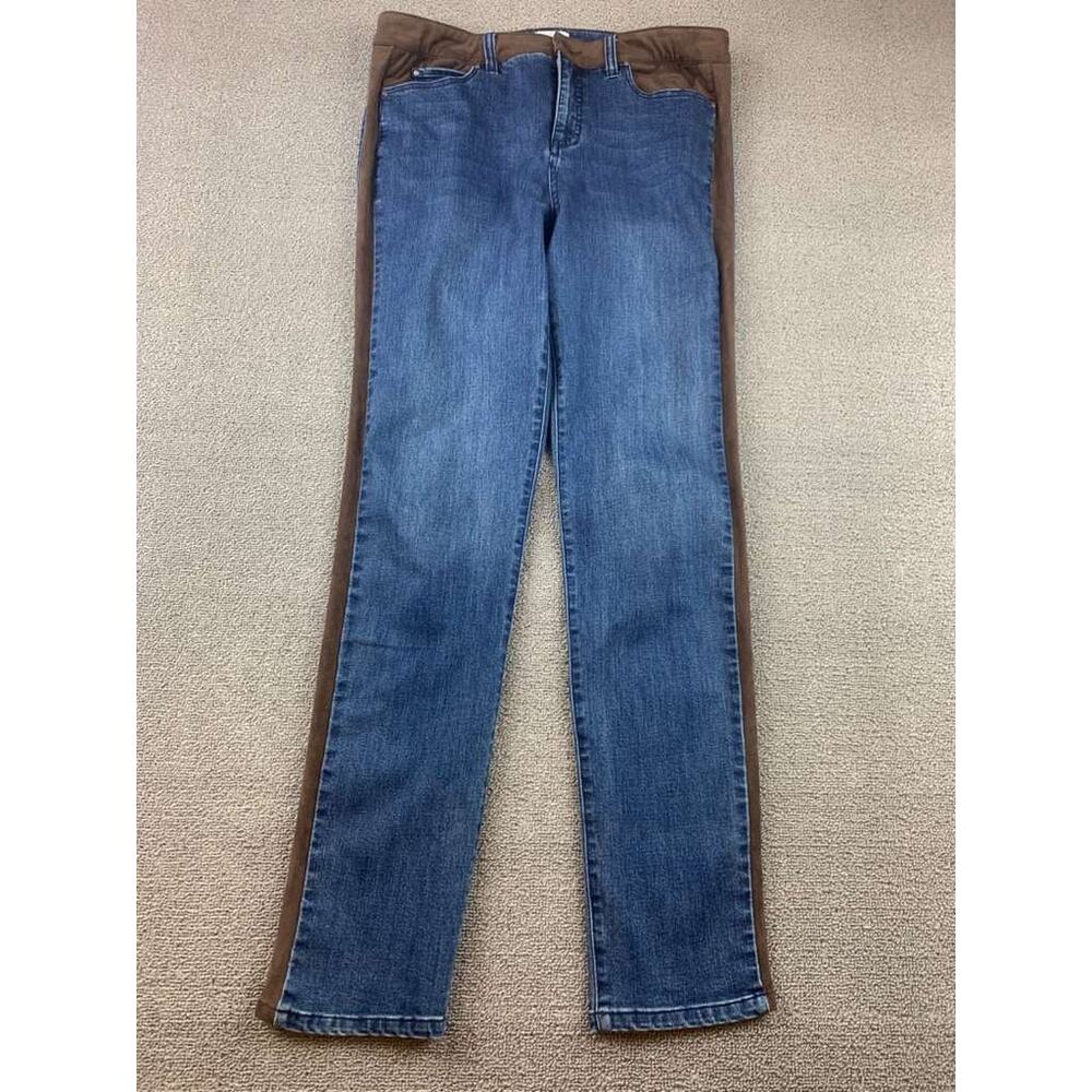 Ecru Los Feliz‎ Women 28 Blue Jeans Brown Soft Velvet Inset